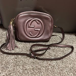 Gucci leathers disco bag- purple